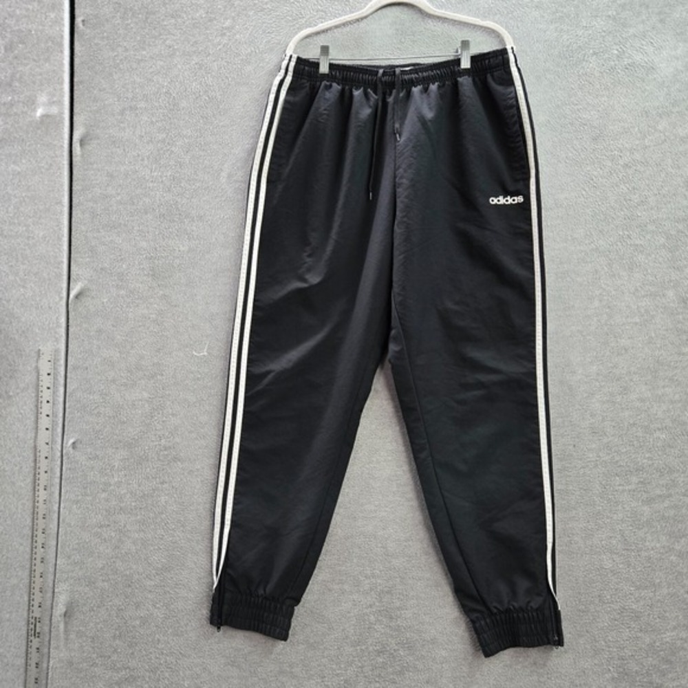Adidas Men Activewear Pants XL‎ Black Jogger Windbreaker Ripstop 29 in Inseam